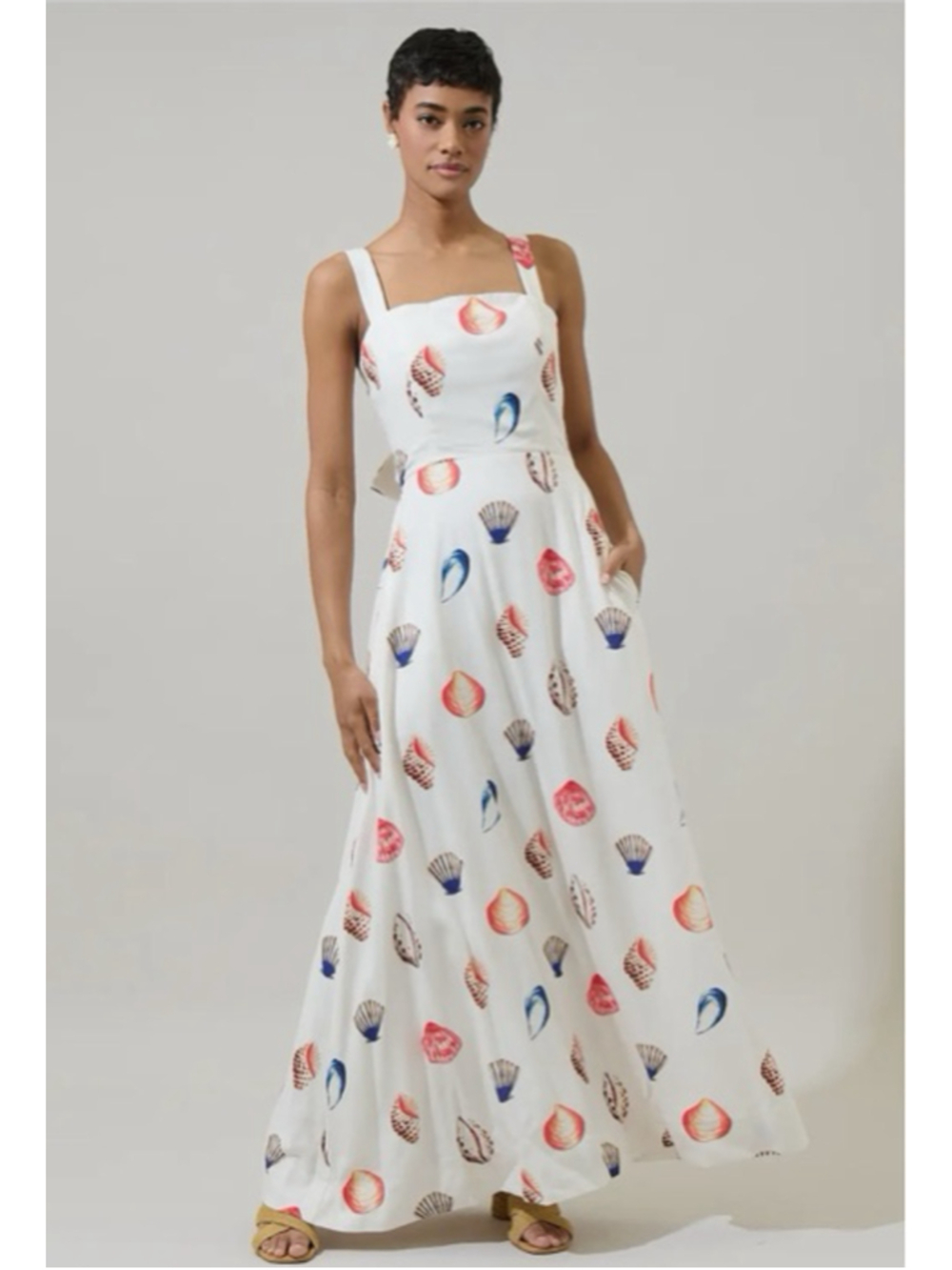 Seashell Maxi Bow Dress - xs- xl sizes available!
